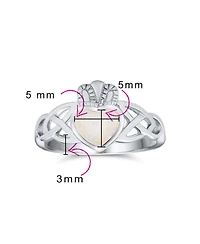 Bling Jewelry Bff Celtic Irish Friendship Promise Created Opal Claddagh Ring Sterling Silver