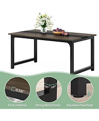 Tribesigns 63" Industrial Dining Table for 4–6 with Sturdy Metal Legs and Wood Top