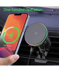 Risokeys Car Magnetic Wireless Charger, 15W Fast Phone Holder, 360° Adjustable for Air Vent, Compatible with iPhone 16 15 14 13 12 Pro Max Plus