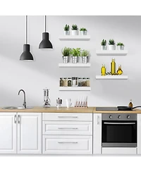 5 Pack 16 Inch Sorbus Long Floating Wall Shelves for Bedroom, Decor, Kitchen, Living Room - for Trophies, Frames, Bookshelf