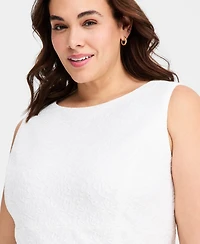 Kasper Plus Bonded Lace Sheath Midi Dress