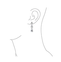 Bling Jewelry Teardrop Cz Spray Collar Statement Necklace & Chandelier Earrings Jewelry Set