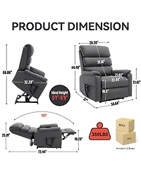 Boyel Living Dual Motor Power Lift Recliner Chair with Power-Remote Heat Massage and Heavy Duty Motion Mechanism