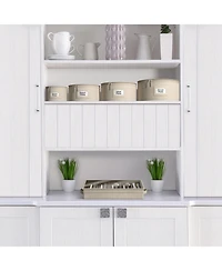 Sorbus China Storage Containers – Dinnerware Organizer for Dessert Plates with Lid (Holds Service 12) Felt Protectors 7.25 x