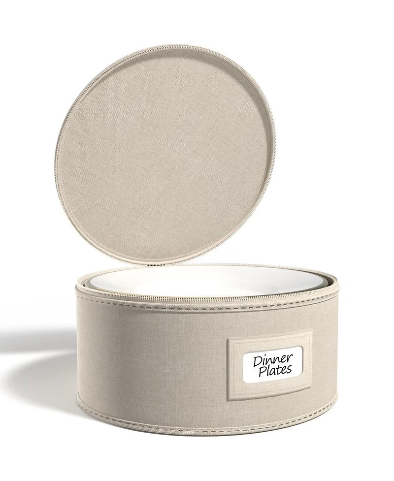 Sorbus China Storage Containers – Dinnerware Organizer for Dinner Plates with Lid (Holds Service 12) Felt Protectors 12 x 6.2