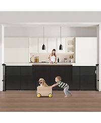 Cozito Retractable Baby Gate, 34 in Tall, Extends up to 110 in Wide, Mesh Safety Gate for Kids/Pets, Easy Install for Stairs & Doorways, Black