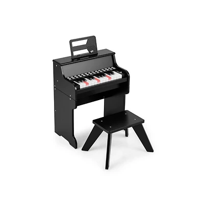 Hongge Kids Digital Piano Keyboard with Lighted Teaching Mode and Stool
