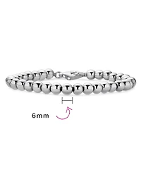 Bling Jewelry 6MM Bead Ball Strand Bracelet in .925 Sterling Silver