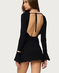 Edikted Women's Isabel Backless Ribbed Knit Mini Dress