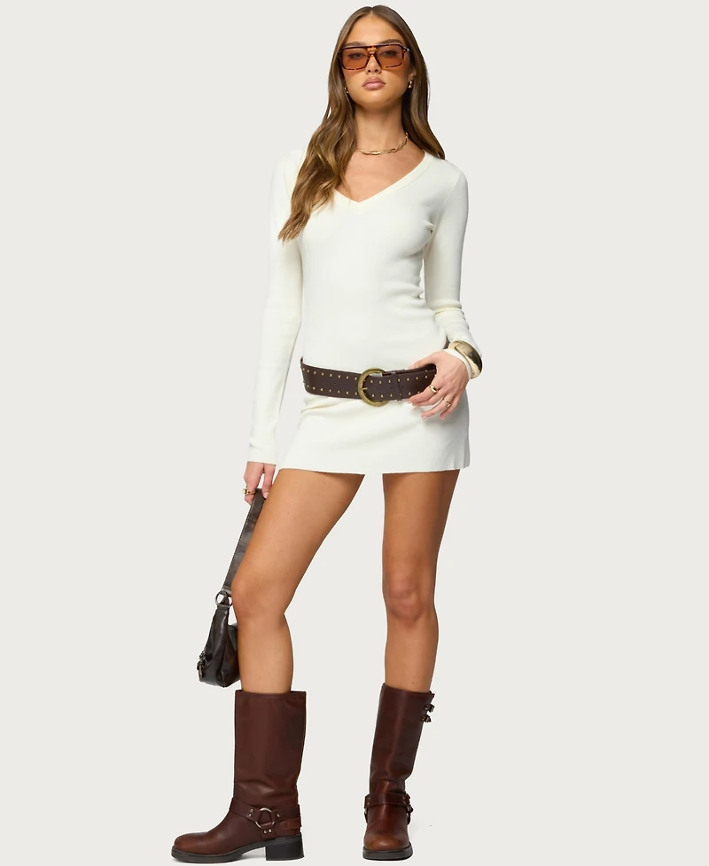 Edikted Women's Kaitlyn Long Sleeve Knit Mini Dress