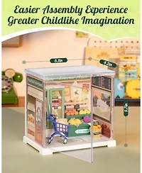 Robotime Diy Miniature House Kit, Mini Dollhouse Kit, Tiny House Kit for Adults, Wooden Furniture Kit, Christmas/Birthday Gifts for Family/Friends