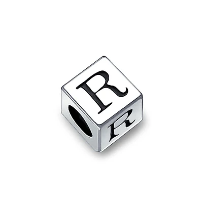 Bling Jewelry Block Letter Alphabet Initial Charm Bead Sterling Silver For European Bracelet