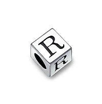 Bling Jewelry Block Letter Alphabet Initial Charm Bead Sterling Silver For European Bracelet