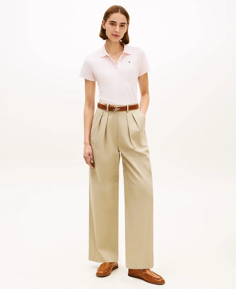 Tommy Hilfiger Women's Classic Pique Printed Short-Sleeve Polo Top