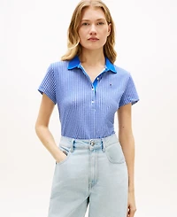 Tommy Hilfiger Women's Classic Pique Printed Short-Sleeve Polo Top