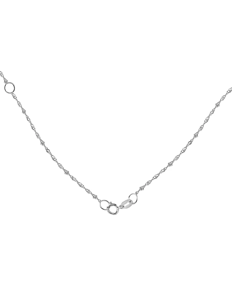 Macy's Aquamarine (1-3/8 ct. t.w.) & Diamond (1/10 ct. t.w.) Pendant Necklace in 14k White Gold