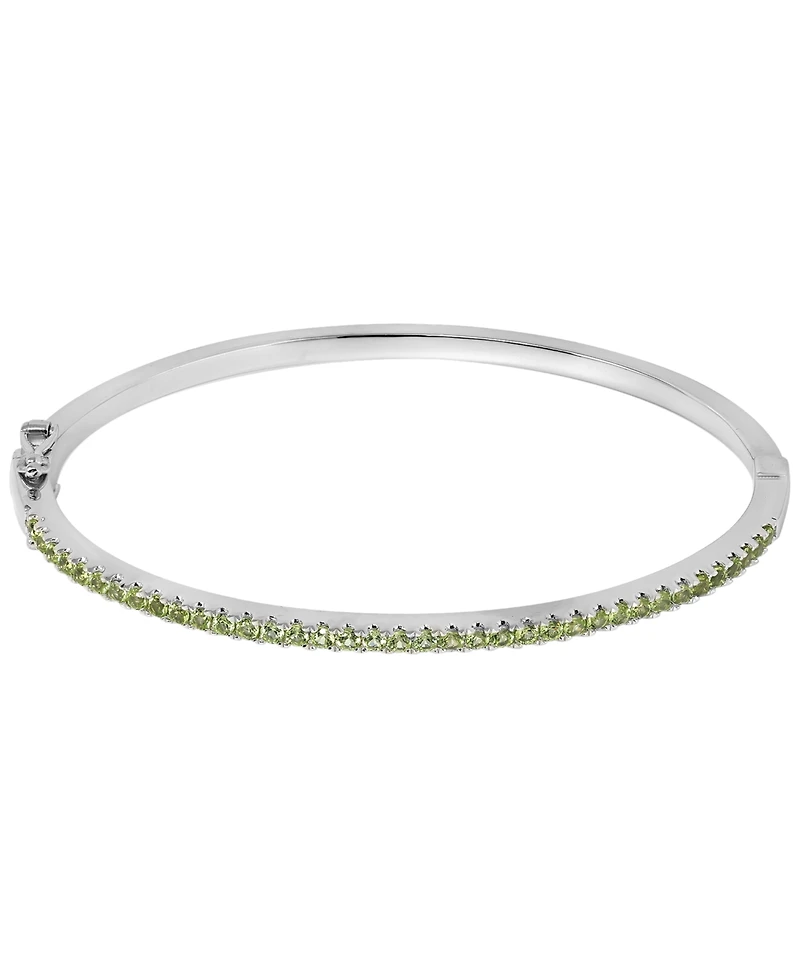 Macy's Peridot (1-1/3 ct. t.w.) Bangle Bracelet in Sterling Silver