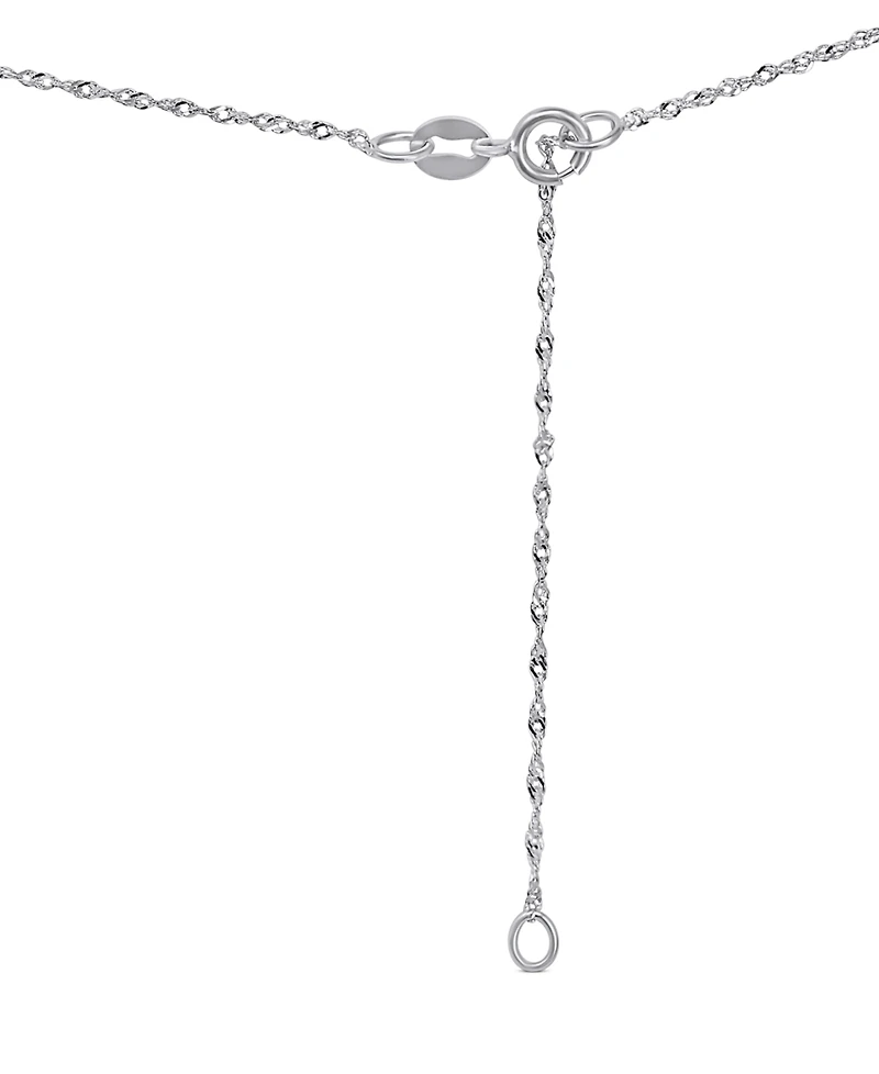 Macy's Blue Topaz (5 ct. t.w.) & Diamond Accent Pendant Necklace in 14k White Gold