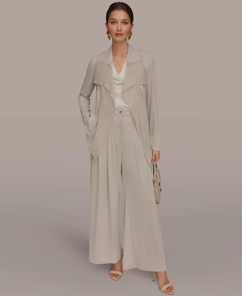 Donna Karan New York Women's Mixed Media Collared Neck Jacket