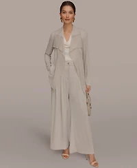 Donna Karan New York Women's Mixed Media Collared Neck Jacket