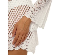 Becca Women's Treasure Island Crochet Knit Swimsuit Sweater