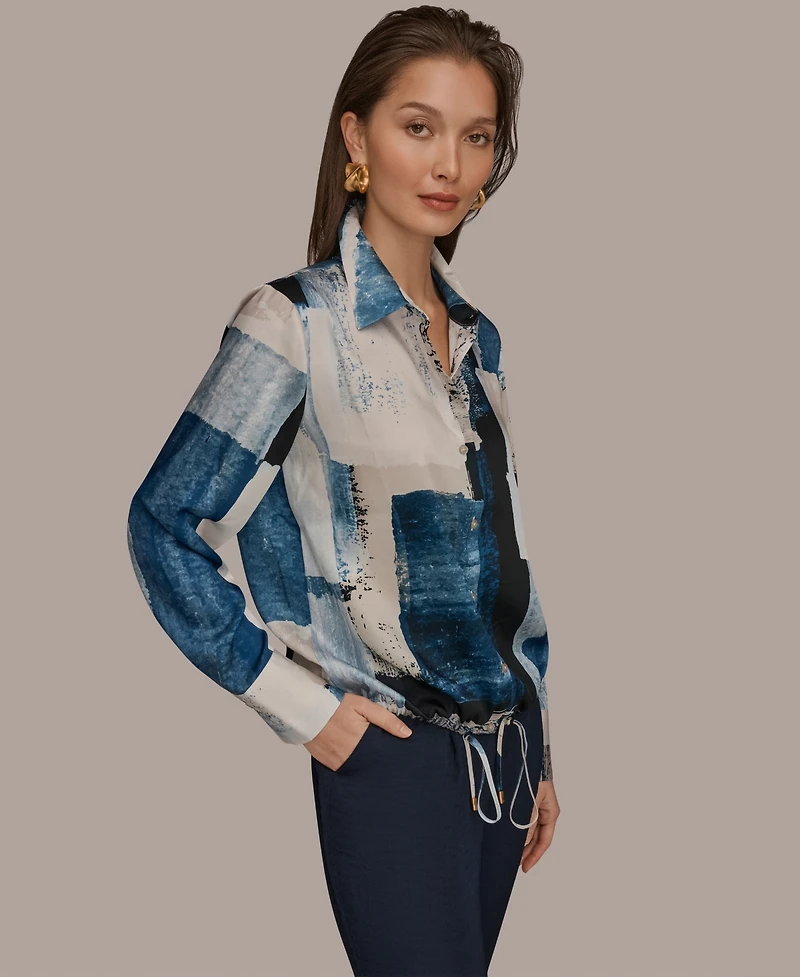 Donna Karan New York Women's Printed Long-Sleeve Top
