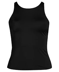 Lands' End Women's Long Tugless High Neck Strappy Back Tankini Swimsuit Top