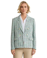 Jones New York Women's Faux Double Breasted Tweed Jacket