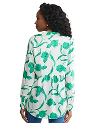 Jones New York Women's V-Neck Half-Placket Top