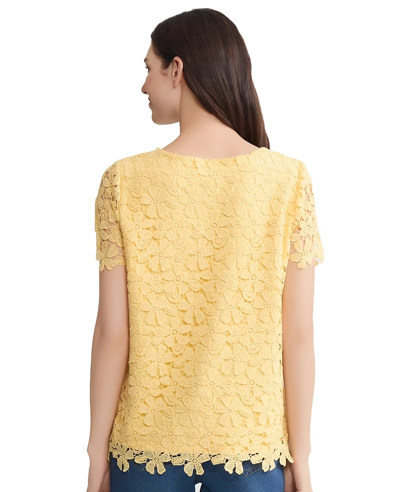 Jones New York Women's Short-Sleeve Crew Neck Top