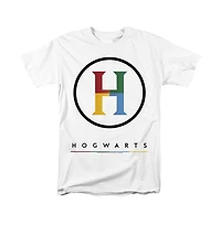 Harry Potter Men's Hogwarts Four Colored H Logo T Shirt