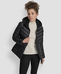 Dkny Women's Stand Collar Zipper-Front Coat