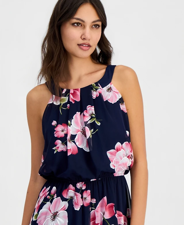 Robbie Bee Petite Halter Floral Print Sleeveless Maxi Dress at Mall of  America in Bloomington, MN