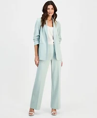 Anne Klein Womens Scrunch Sleeve Blazer High Rise Pull On Pants