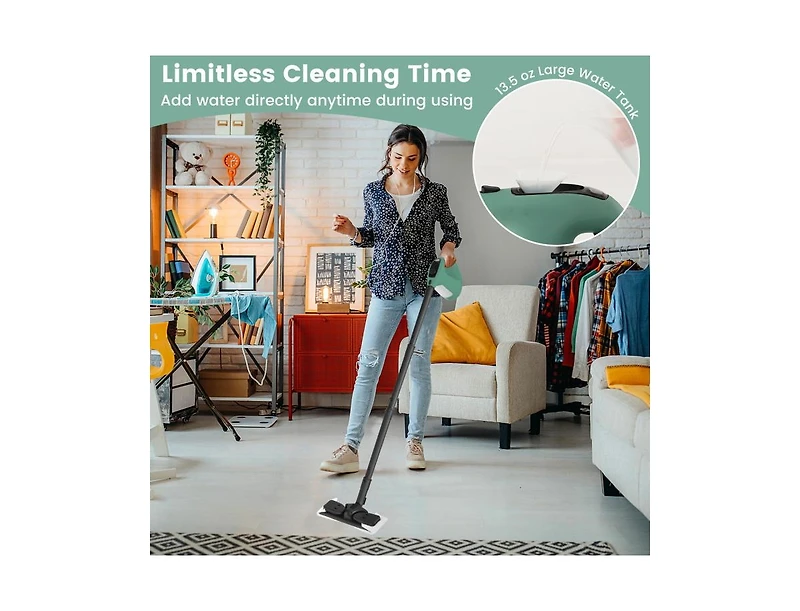 1400W Handheld Steam Cleaner with 14-Piece Accessory Kit and Child Lock