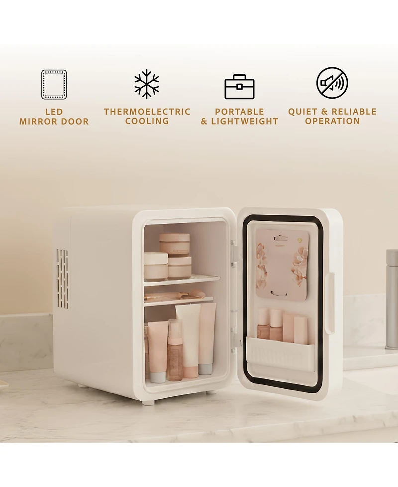 Pursonic Mini Beauty Fridge with Led Mirror Door