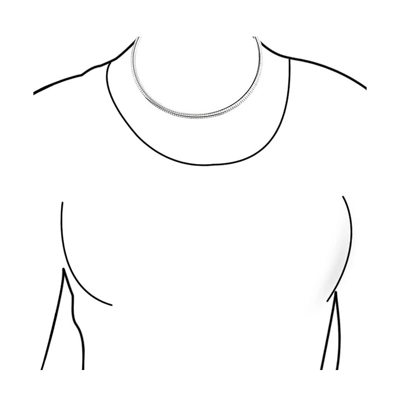 Bling Jewelry Contoured 6mm Snake Flexible Omega Chain Sterling Silver Choker Collar Necklace Made in Italy 16 Inch