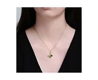 Rachel Glauber Sparkling 14K Gold Plated Cz Butterfly Pendant Necklace