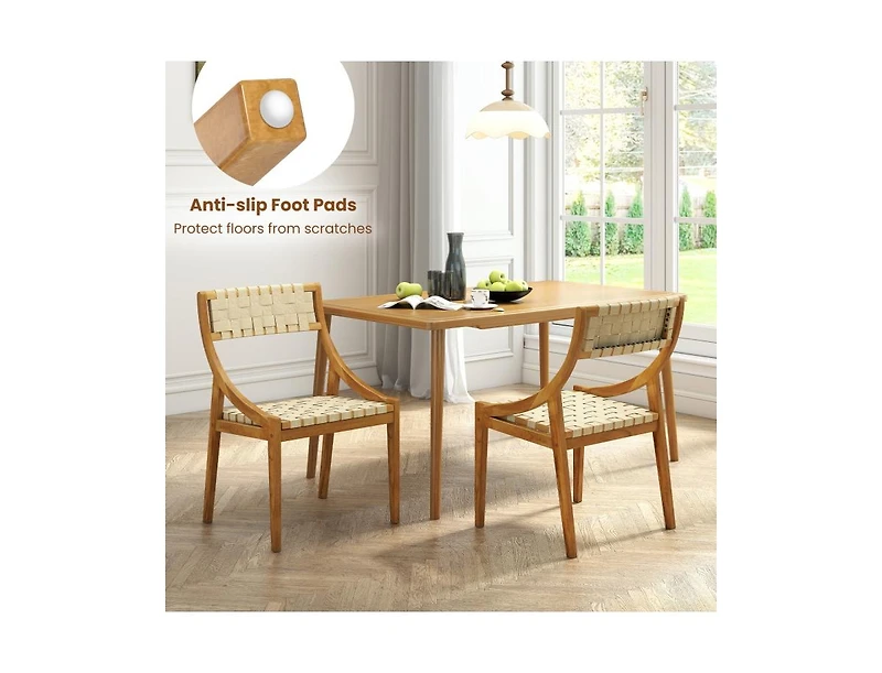 Slickblue Outdoor Webbing Dining Chair for Patio or Garden