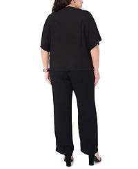 Vince Camuto Plus Cowl Neck Boxy Top