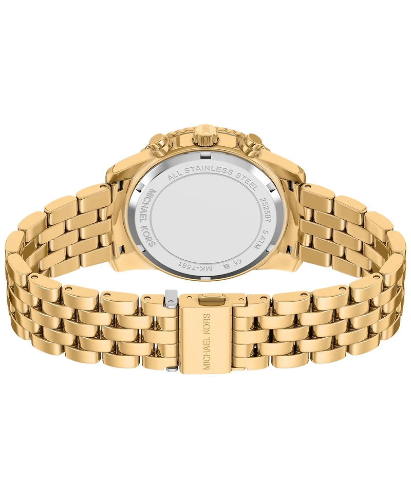 Michael Kors Women's Bryant Three-Hand Gold-Tone Stainless Steel Watch, 35mm