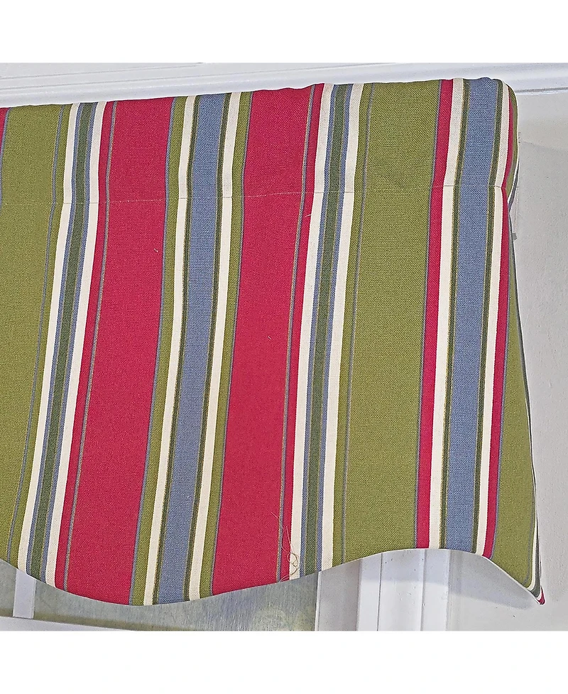 Rlf Home Nigel Stripe Provance 100% Cotton Rod Pocket Lined Window Valance 50" x 17" Multi