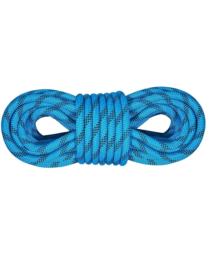 Mecale 10.5 mm Static Climbing Rope, 9.7M (32ft), 25KN Breaking Tension, Fiber Rope with Steel Snap Hooks, Blue