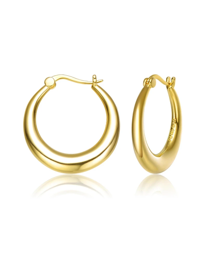 14K Gold Plated Large Hoop Earrings