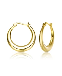 14K Gold Plated Large Hoop Earrings