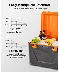 Mecale 63 Qt Hard Cooler, Insulated Portable Cooler with Ice Retention, Heavy-Duty Handles, Cup Holder, Lightweight Rigid Design