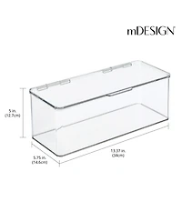 mDesign Plastic Bathroom Vanity Organizer Bin Box with Hinged Lid, 4 Pack