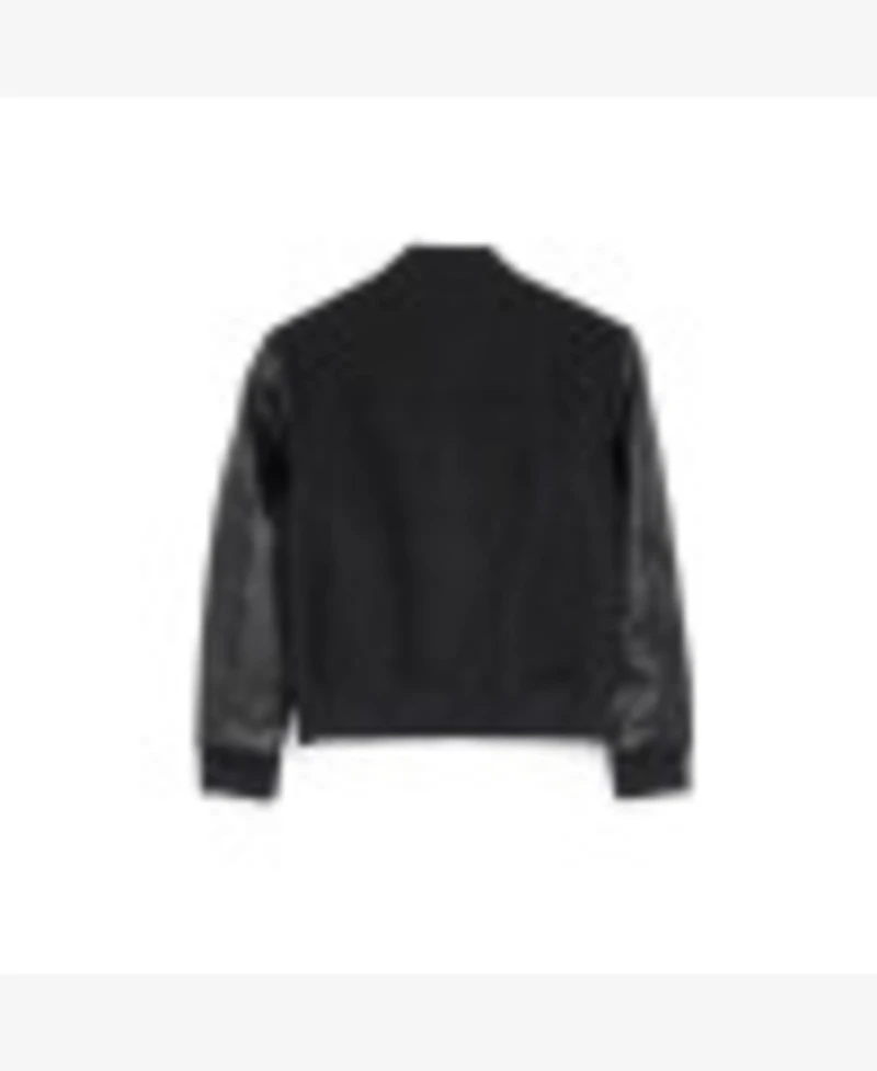 Xray Boy's Wool Varsity Bomber Jacket With Grainy Pu Sleevees Jackets