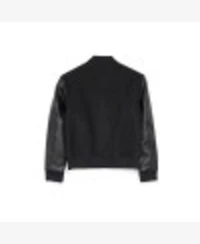 Xray Boy's Wool Varsity Bomber Jacket With Grainy Pu Sleevees Jackets