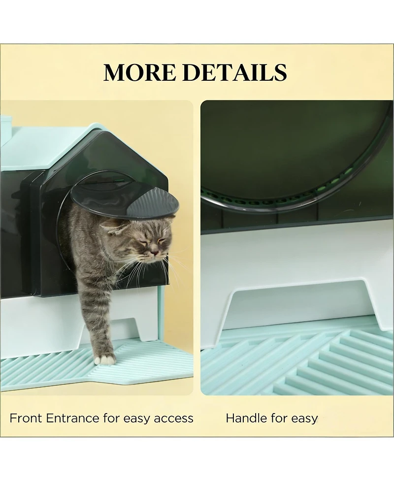 Aostirmotor Hooded Cat Litter Box in Light Blue